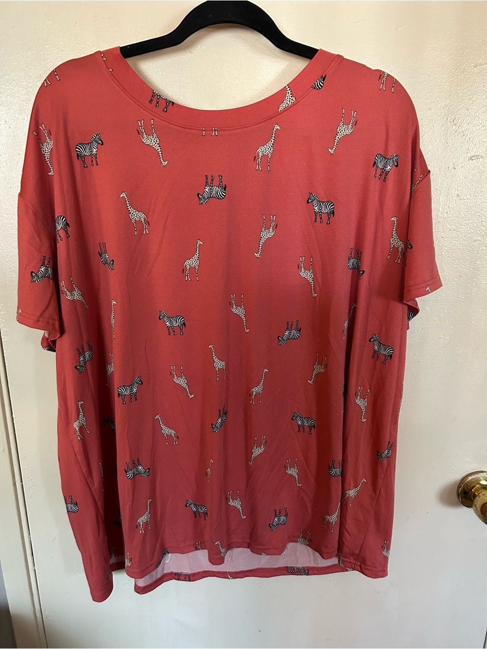 Women Coral Animal Print Tee